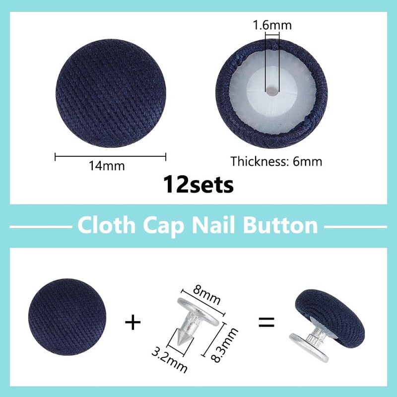 BENECREAT 12 Pcs 14mm Baseball Cap Button, Top Replacement Hats