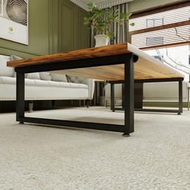 HEONITURE 16 Inch Wide Coffee Table Legs, Metal Legs for Table, Base Black Industrial Modern Steel for Living Room Or Outdoor (35.5W*15.8H)