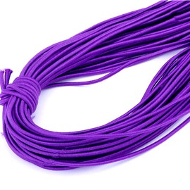 50 Yards 2mm High Elasticity Cord Round Beading Thread Strings Nylon Rope Elastic Band for DIY Masks Jewelry Making Gift Wrapping Hair Accessories Sewing Crafts Supplies (Purple)