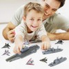 deAO Military Naval Aircraft Carrier Toy Play Set with Small