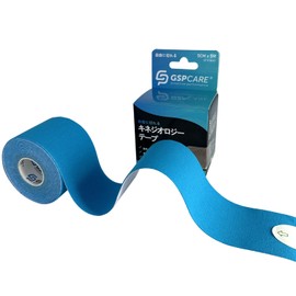 GSCARE テーピングテープ キネシオロジーテープテーピングテープ キネシオ テープ 伸縮性＆通気性 手首 筋肉・関節をサポート 伸縮性強い 汗に強い 5cm x 5m (ライトブルー)