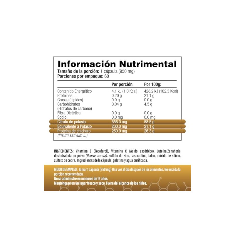 Citrato de Magnesio 500 mg con 100 Cáps y Citrato