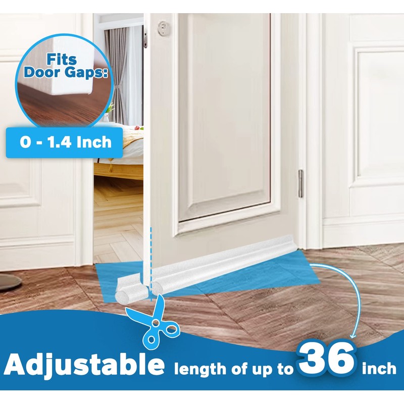 MAXTID Under Door Draft Stoppers 36 Inch White Door Draft
