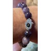 Lepidolite Natural Hamsa Hand Aromatherapy Lepidolite Beads Bracelet 8mm Handmade