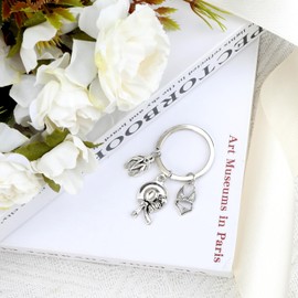 Tranbath Fashion Beach Keychain with Bikini, Flip-Flop, Sun Hat Charms, Gifts for Women, Good Friend Birthday Gifts, Travel Accessories, Girlfriend or Friend Keyring, Unique Presents