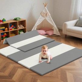 Suihuooo Baby Play Mat Foldable, 1.2" Thick Waterproof Playmats for Floor, Thicken Foam Playmat for Tummy Time, 47x47 Playpen Mat, Portable Baby Floor Mat for infant, Toddler