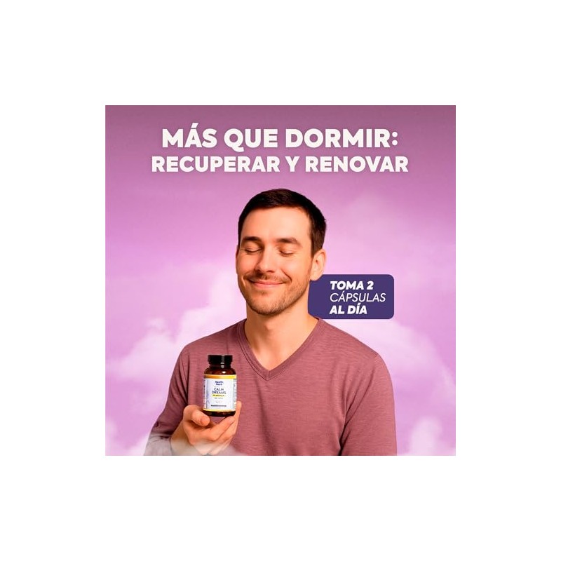 Suplemento Descanso con GABA 5HTP L-Teanina Magnesio Sin Melatonina