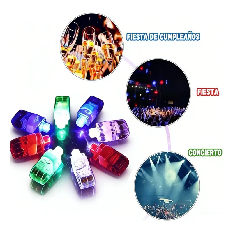 100pz Anillos Laser Led Multicolor Fiesta Neon Carnaval Boda