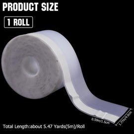 GORGECRAFT 16.4 Feet x 1.77 Inch Weather Stripping Door Seal Strip Weatherproof Silicone Sealing Sticker Transparent Self Adhesive Tape Bottom for Door Draft Stopper Windows Shower Glass Gaps