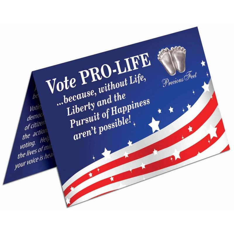 Precious Feet, Silver-Colored, Vote Pro Life Card Jewelry, Lapel Pin