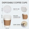 DAILYLIFE 12oz Disposable Coffee Cups with White Lids and Sleeves,