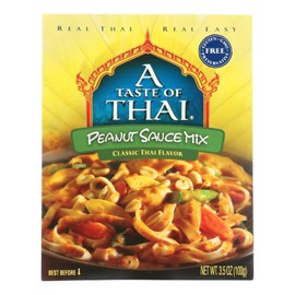 A Taste of Thai Peanut Sauce Mix - 3.5oz Pack of 6 Pack Ready-to-Use Sauce Flavored with Classic Thai Spices | Use for Noodles Soups Stews Dips Salad Dressing & More | Non-GMO | Gluten-free