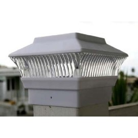 Affordable Store 6-Pk Garden Solar Light Fence Post Caps - For 4X4 PVC/VINYL/Wood Post - White
