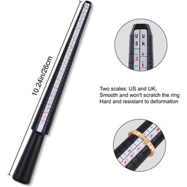 Plastic Ring Sizer Mandrel Measuring Tool Set, Us & UK Sizes, Jewelry Sizing Stick and US Ring Gauge with Half Sizes, DIY Ring Making Tool for Accurate Finger Measurements