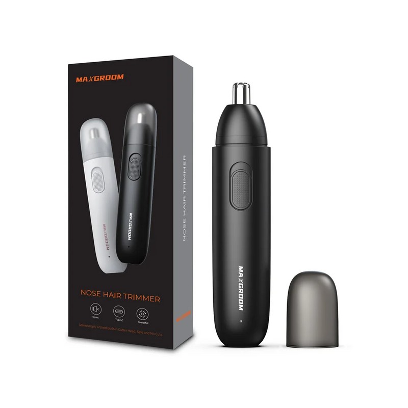 Rechargeable Nose Hair Trimmer for Men – 360° Dual-Blade Electric