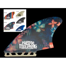 Undisclosed Pacific Vibrations Rocket Fish surfboard Twin fin Keel Fits Futures Base - Flower