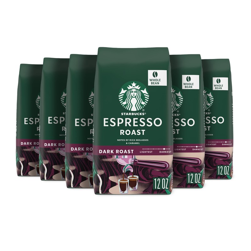 Starbucks Whole Coffee Beans, Dark Roast Hot or Iced Coffee,