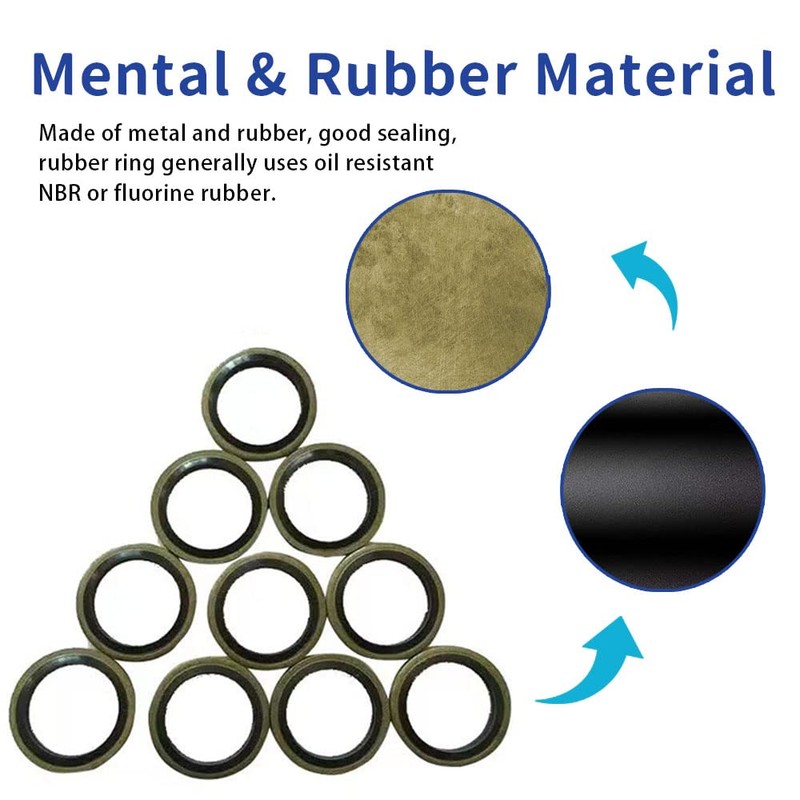 150Pcs Metal Bonded Seal Washer Assortment Kit Bonded Washer Self-Centered