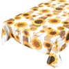 ANRO Oilcloth Tablecloth with Sunflowers and Summer Wheat Pattern in