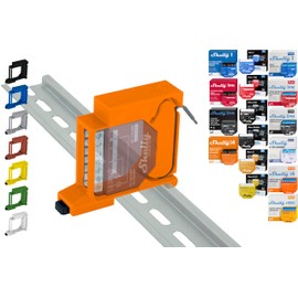 Top-Hat Rail Holder "Single" for 18 Shellys: 1 Gen3, 1PM Gen3, 2PM Gen3, i4 Gen3, Plus 1, Plus 1PM, Plus 2PM, Plus i4, Plus 0-10V Dimmer, Wave 1, Wave 1PM, Wave 2PM, Wave Shutter, Wave i4 (Orange))