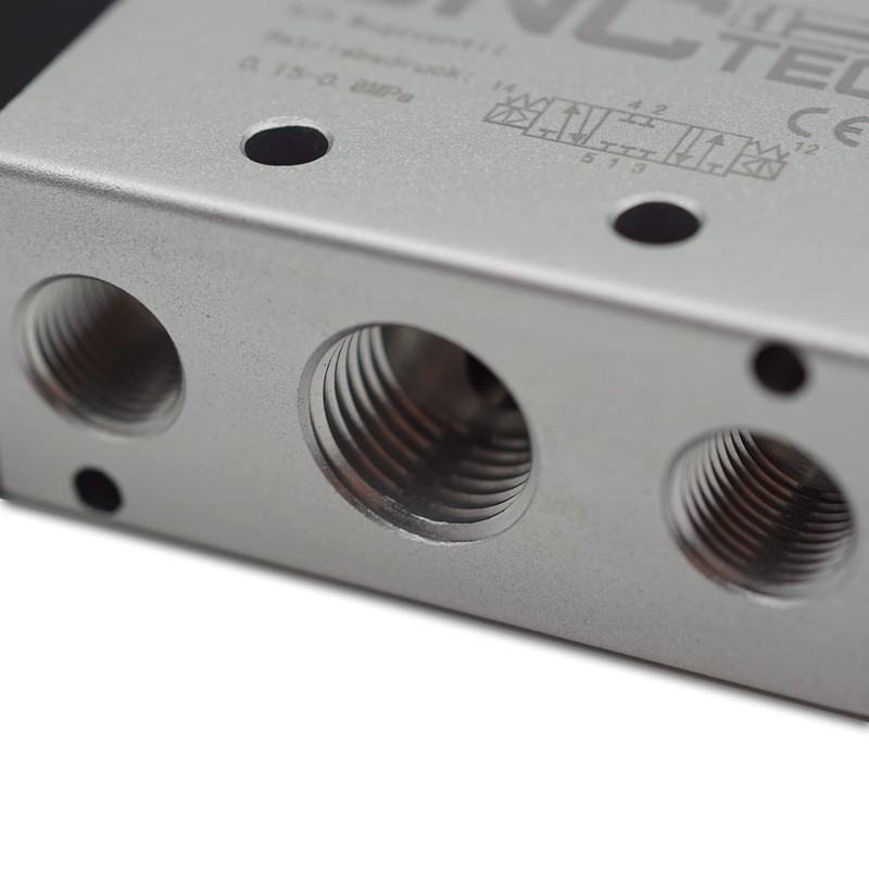 Pneumatic Solenoid Directional Valve 5/3 Way Valve 1/8 Inch 12