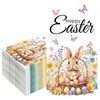 50 PCS Happy Easter Guest Napkins Easter Bunny Floral Paper