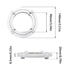 Adyoney 2Pcs 140mm / 5.51" Aluminum Alloy Lazy Susan Turntable Bearings, 6" Round Rotating Bearing Turntable Base(Base Only), for Kitchen Storage, Corner Shelves, Book Rack