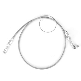 Throttle Cable, Car 36in Universal Throttle Cable Stainless Steel B-raided Throttle Cable Fits for 350 302 (Stainless steel braided tube)