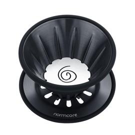 Normcore 2-in-1 Pour Over Coffee Dripper, Brews 1-2 Cups Coffee Brewer, Use V60 and Wave Filter Paper Brewer, 304 Stainless Steel, Black