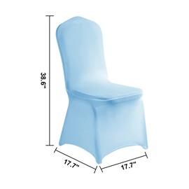 LZY 10pcs Spandex Chair Cover Stretch Slipcovers for Wedding Party, Dining Banquet Chair Decoration Covers (Blue Mist, 10)