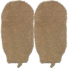 2 Pack 100% Natural Exfoliating Hemp Glove Mitt Mitten - Bath Sponge Scrubber Remove Dead Skin - Deep Clean & Invigorate Your Skin - Machine Wash and Dry - Double Sided Available