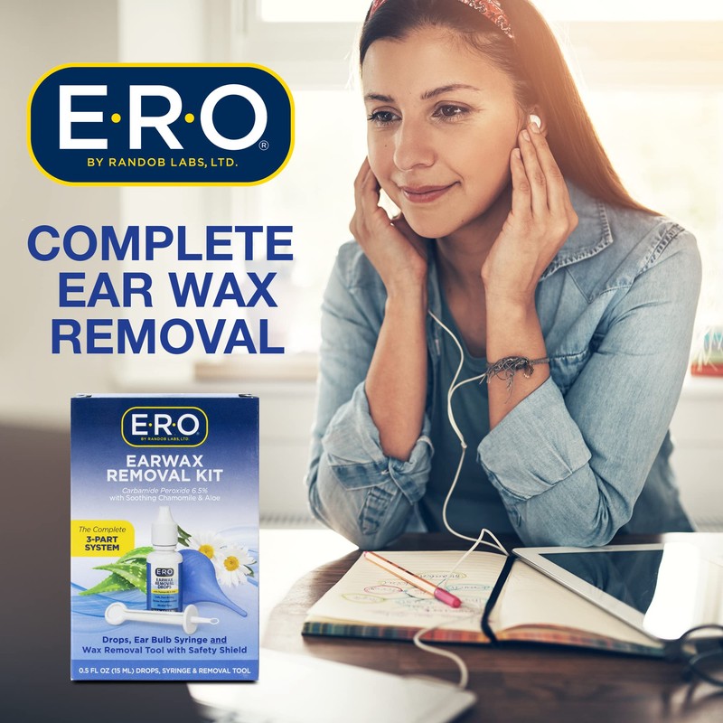 E-R-O Earwax Removal Kit for Complete Ear Care, with Carbamide