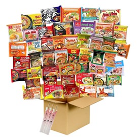 HCG Asian Noodles Variety Pack of 12 Instant Ramen Noodles with Chopsticks