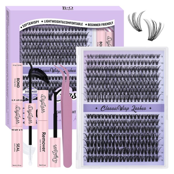 B&Qaugen Cluster Lashes Kit 30D+40D Lash Cluster Kit ClassicWisp Lash