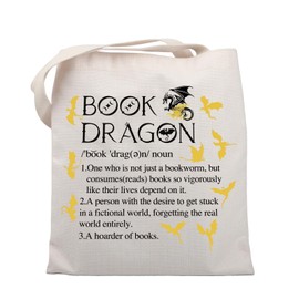 UJIMS Book Dragon Tote Bag Fourth Wing Merchandise Romantasy Dark Academia Dragons Gift Bookish Gifts Book Lover Gifts (BookDragonbag)