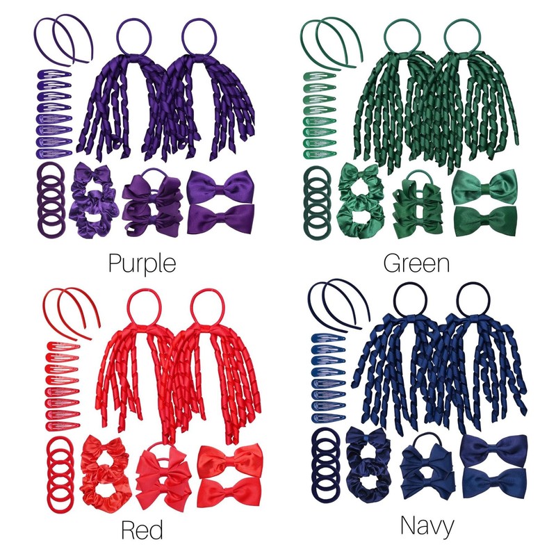 Basic Sense School Plain Hair Accessories Set, 23pcs Hair Ties,