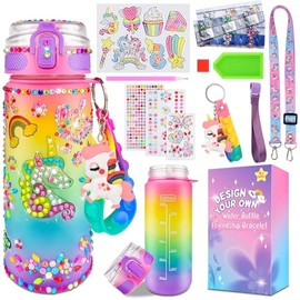 Kit de Manualidades para Niñas Juguetes para Niñas 4-12 Años, Regalo Niña el Día del Niño, Diamond Painting para Niños de Botella Agua DIY, Regalos pa
