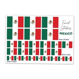 A5 Sticker Sheet Mexico Flag Vinyl Stickers - Mexican Flags Travel Holiday World Geography School Labels Scrapbooking 5cm | 3cm | 2cm #81457