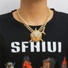 Xikui Diamond Necklace Chain, 18K Gold Plated Hip Hop Shark