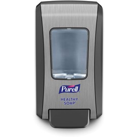 PURELL FMX-20 HEALTHY SOAP Push-Style Dispenser, Chrome/Black Finish, Dispenser for PURELL FMX-20 2000 mL Foam Soap Refills - 5234-06