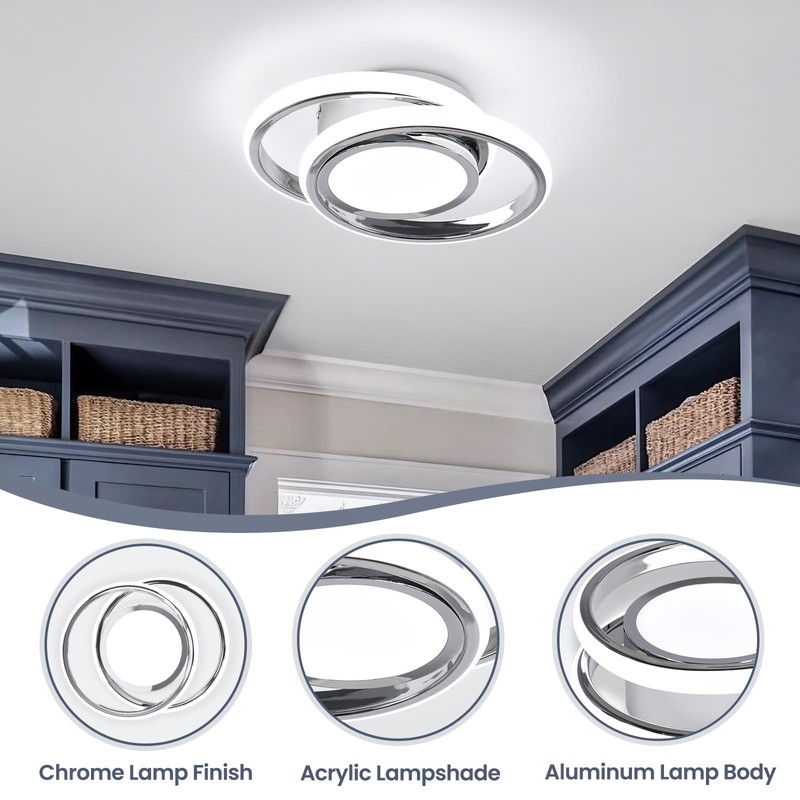 CANEOE Small Modern Ceiling Light,6000K Cool White Round Led Hallway