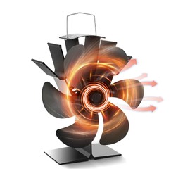Yungeln Fireplace Fan with 6 Blades Stove Fan Without Electricity Heat Powered Fan Stove Fan Fireplace Fan for Wood Burner Fireplace