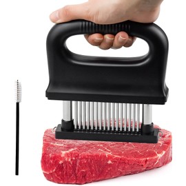 Meat Tenderiser Needle Blade Tenderizer Stainless Steel Manual Meat Tenderizer with Cleaning Brush 48-Blade Meat Tenderising Cooking Tool for Tenderising Beef Steak Chicken Pork Veal