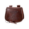 Battle-Merchant Medieval Belt Bag with Various Embossing Leather Bum Bag