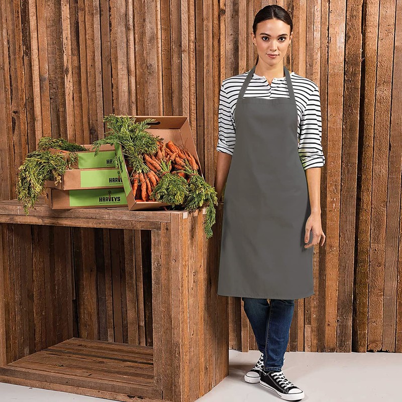 Premier Colours Bib Apron / Workwear (One Size) (Dark Grey)