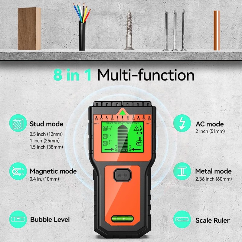 Stud Finder Wall Scanner - 8 in 1 Stud Detector