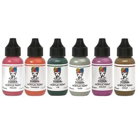 Dina Wakley Media Dina Wakley - 2022 Heavy Body Acrylic Paints - Rouge, Fir, Orchid, Sage, Syrup & Tangelo - 6 Bottle Set