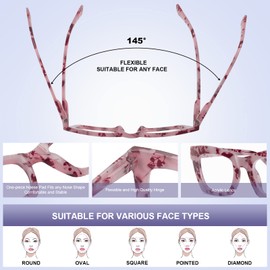 XXZQRYHN Oprah Style Reading Glasses for Women Men Blue Light Blocking 5 Pack Square Fashion Readers with Spring Hinge Computer Eyeglasses(3.75x)