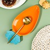 Koythin Carrot Shaped Ceramic Spoon Rest, Stovetop Cooking Utensil Holder