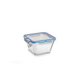 Curver Glass Airtight Food Storage Container - 860ml Capacity with Clip Lock - Easy Storage & Keeps Food Fresh - Freezer & Oven Safe, P508542